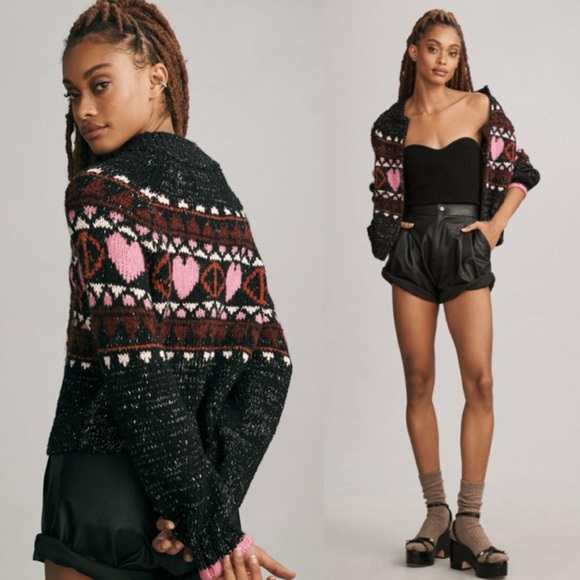 Anthropologie Pilcro Peace Love Icon Zip-Up Sweater,All Products : American Fashion Style Bags On Sale